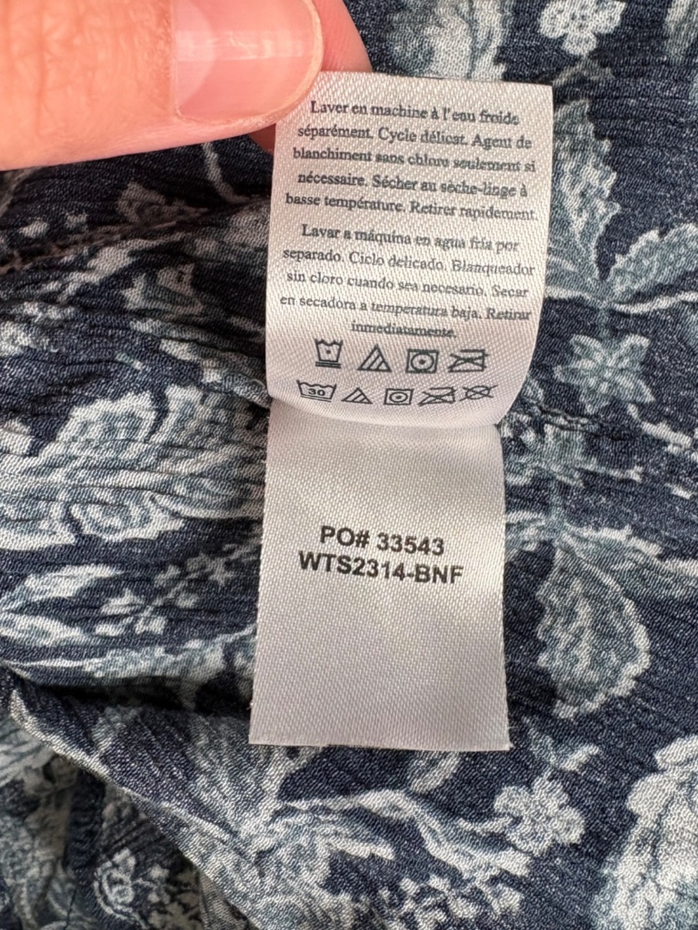 Faherty Emery Long Sleeve Top Blouse Size S Blue Esna Floral Fall Boho Peasant - Picture 8 of 8